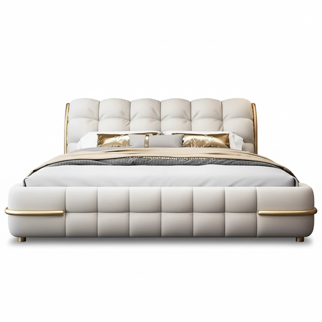 Luxurious Modern Cloud Design Upholstered Tufted Bed