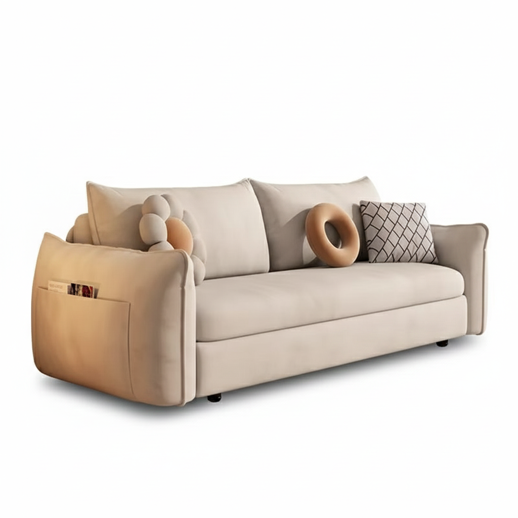 Nordic Luxury Lazy Living Room Storage Relaxing Folding Sofa Bed