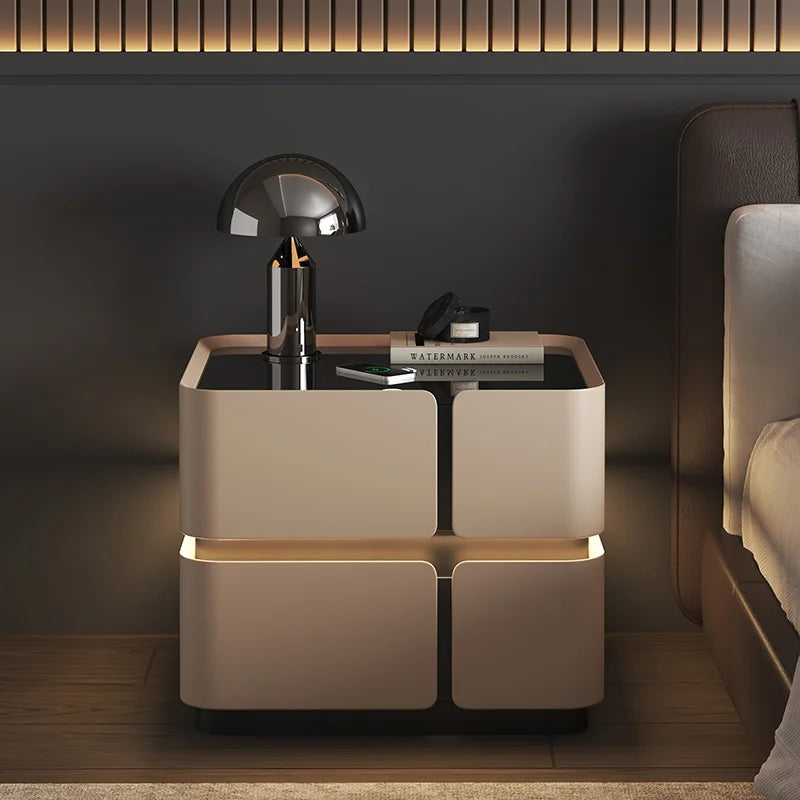 Trendy Modern  Bed Side Table With Storage