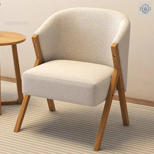 Nordic Solid Wood Padded Chair Made With Velvet Fabric