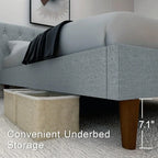 Classic Upholstered Bed with Deep Button Tufting Headboard