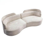 Modern beige sofa with a unique, organic design on a white background. Sectional Couch, Living room furniture, Minimalist couch design. 