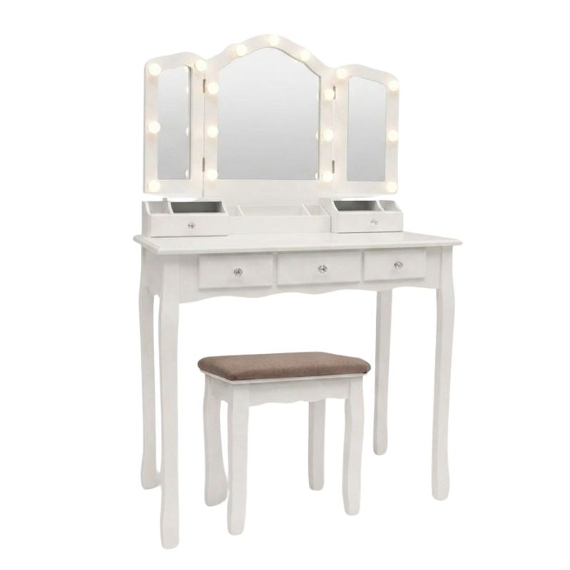 Lumiere Tri-Fold Wood Vanity Desk