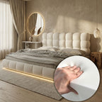 Luxe Glow Curve Lighted Bed Frame
