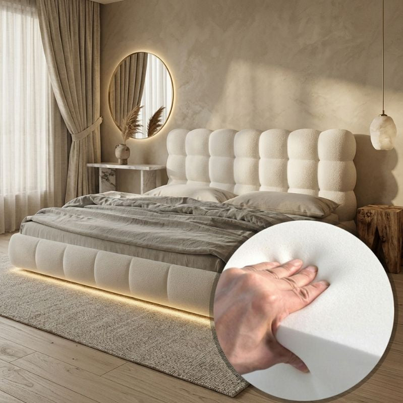 Luxe Glow Curve Lighted Bed Frame