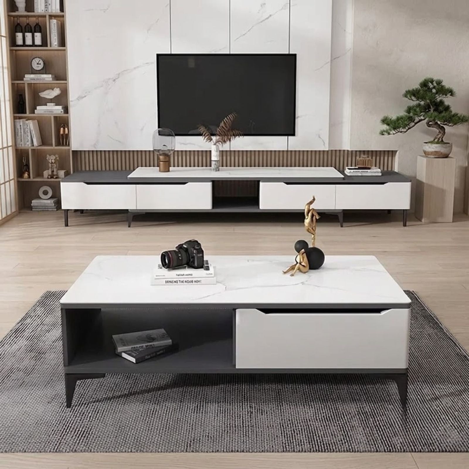 Luxury Nordic Coffee Tables Marble Effect Modern for Living Room