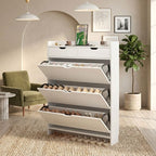Minimalist Alloy & Ash Entry Shoe Cabinet Design