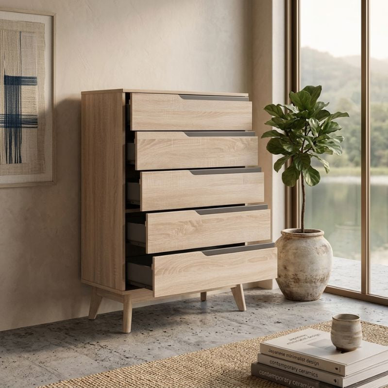 Minimalist Arcade Oak Finish Drawer