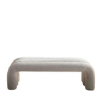 Minimalist Gilded Bouclé Bench