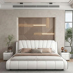 Minimalist Lotus Leather Bed Frame