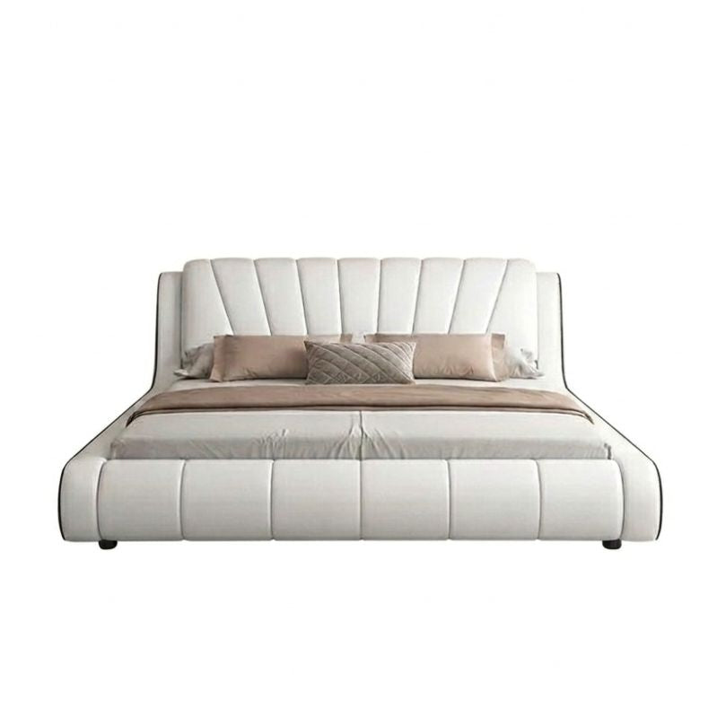 Minimalist Lotus Leather Bed Frame