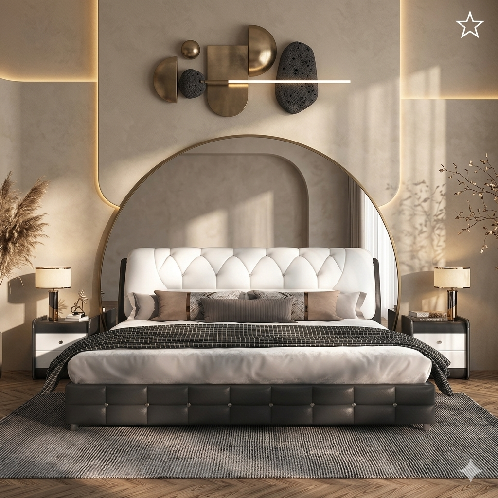 Minimalist Marquis Leather Bed Frame Design