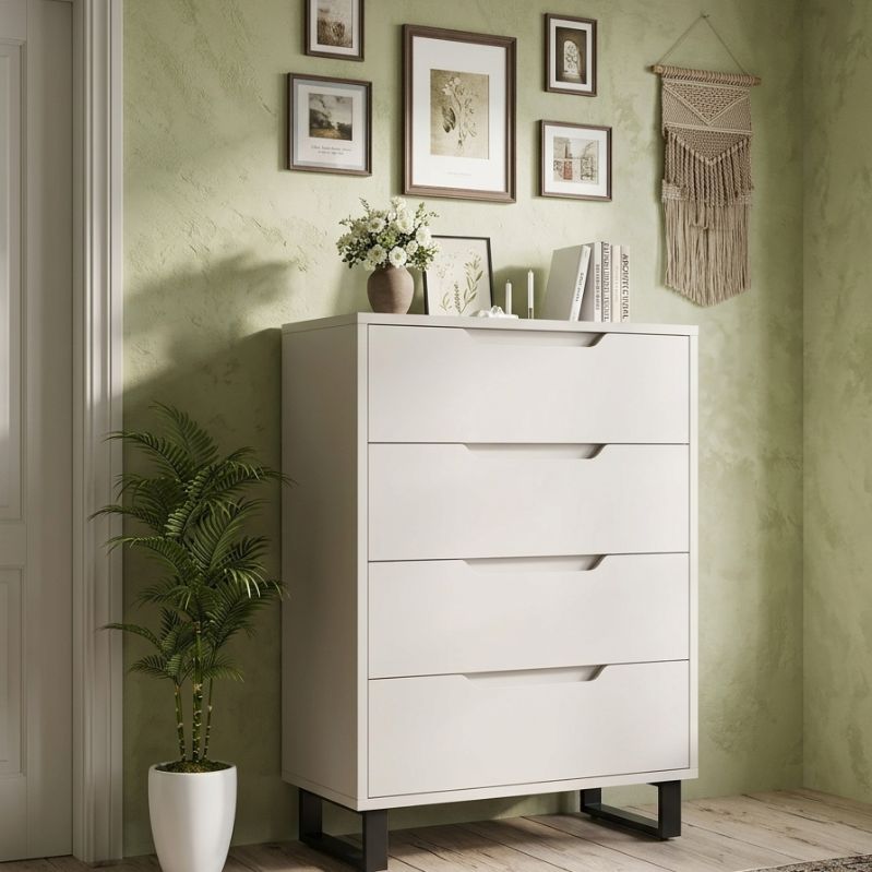 Minimalist Metric Quad-Tier Chest Drawer