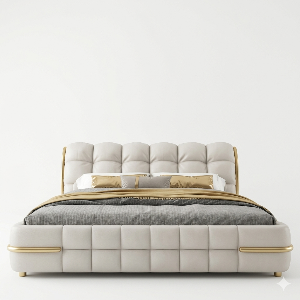 Mod-Cloud Gold Platform Bed Frame
