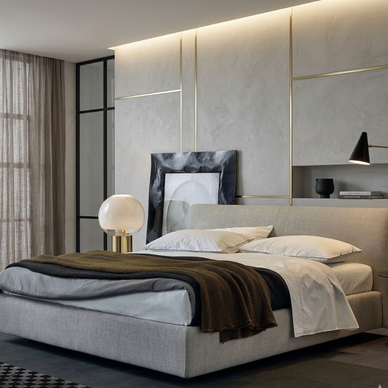 Modello Haven Soft Bed Frame - Upholstered Minimalist Bed