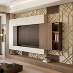 Modern Core Console - Full Customized Pillar Wall TV Panel with Storage Cabinets