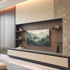 Modern Core Console - Full Customized Pillar Wall TV Panel with Storage Cabinets