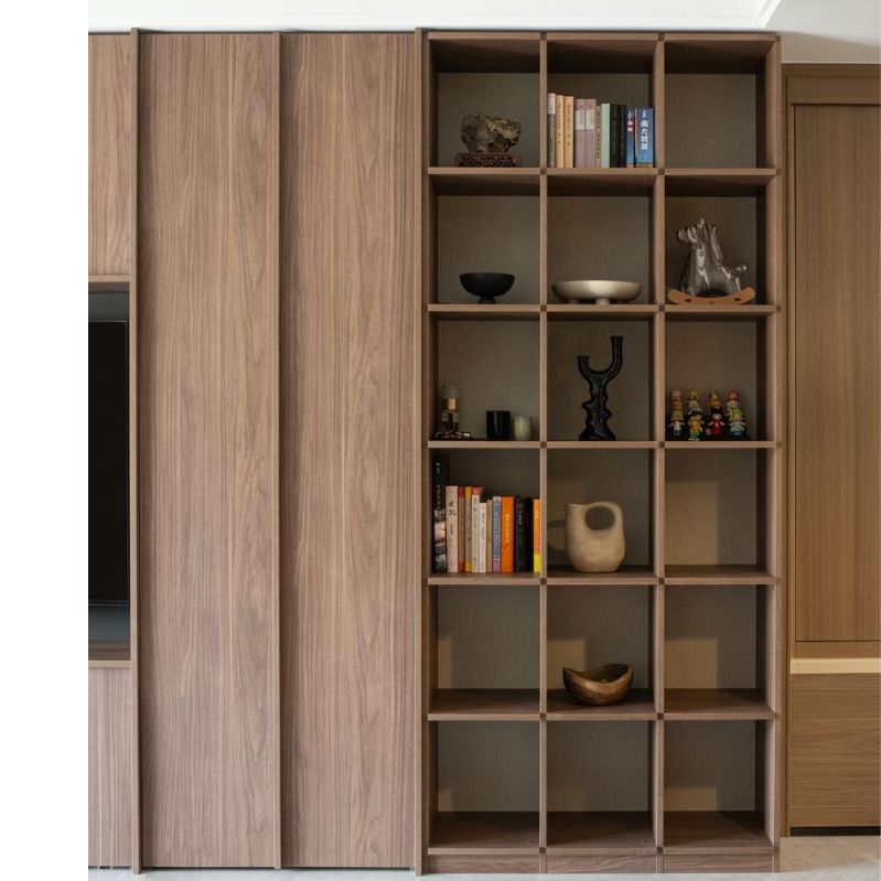 Modern Core Console - Full Customized Pillar Wall TV Panel with Storage Cabinets