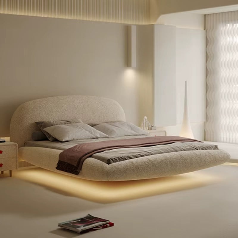"lighting upholstered bed"