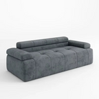Gray sofa on a white background. Sleeper sofa, Sectional couch, Living spaces, Living room furniture. 