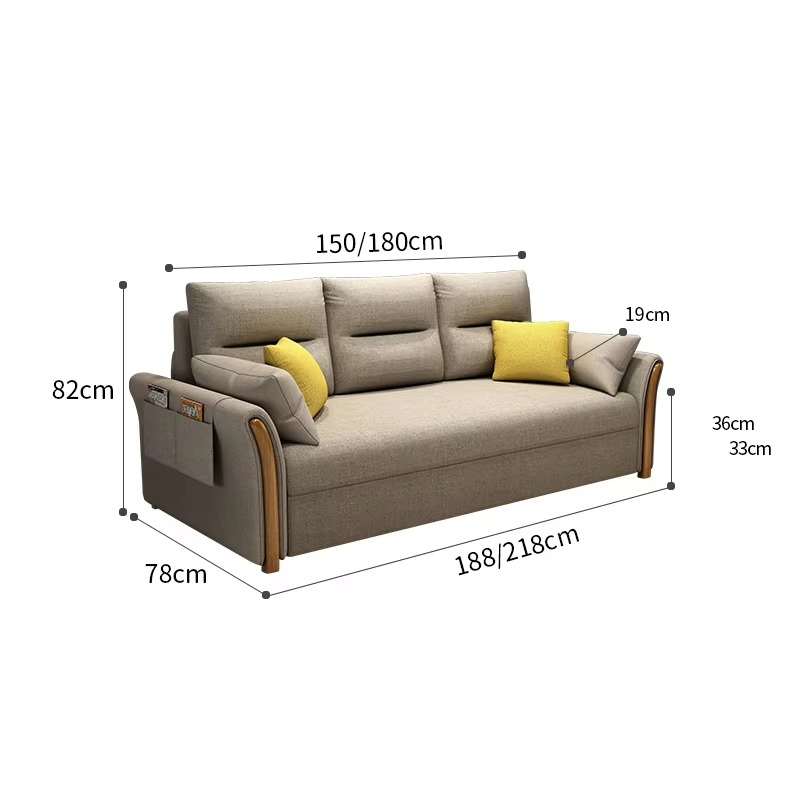 Modern Minimalist Expandable Fabric Upholstered Leisure Sofa Bed Armchair Office Living Room Bedroom Sofa Bed, Upholstered Sofa Bed, Comfortable Sofa, Minimalist Design Sofa Bed 