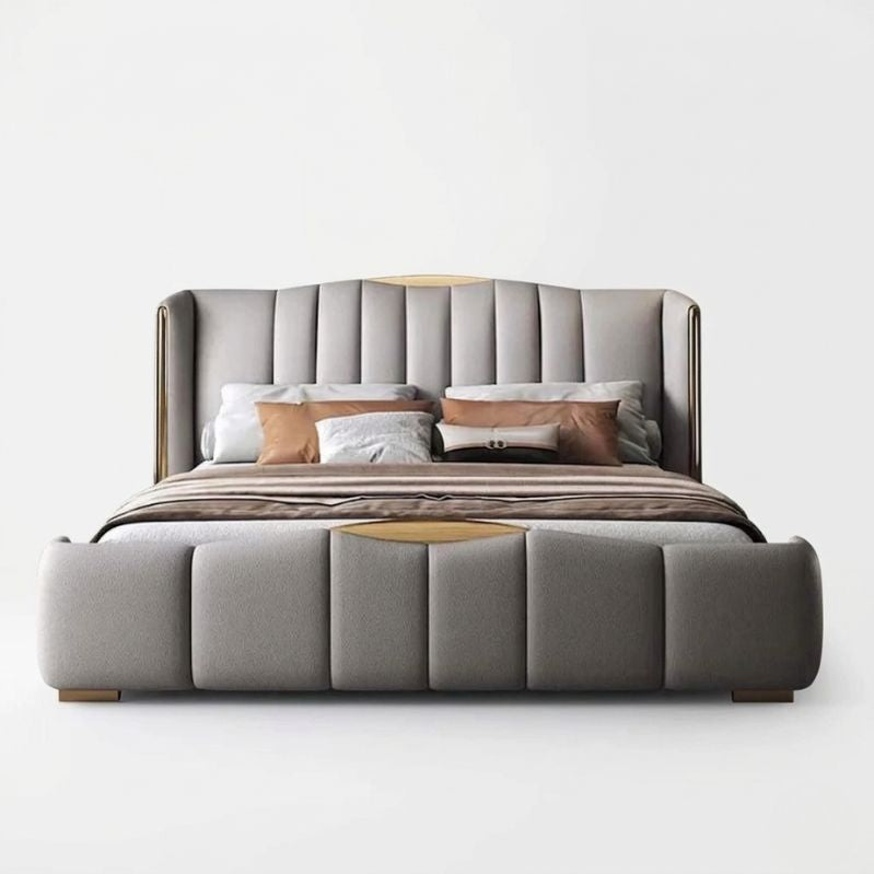 Modern Sterling Flute Pillar Bed Frame