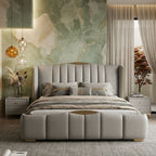 Modern Sterling Flute Pillar Bed Frame