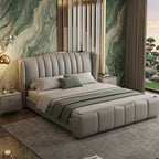 Modern Sterling Flute Pillar Bed Frame