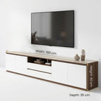 Modern Stratum Credenza TV Cabinet - Linear Walnut Unit