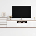 Modern Stratum Credenza TV Cabinet - Linear Walnut Unit