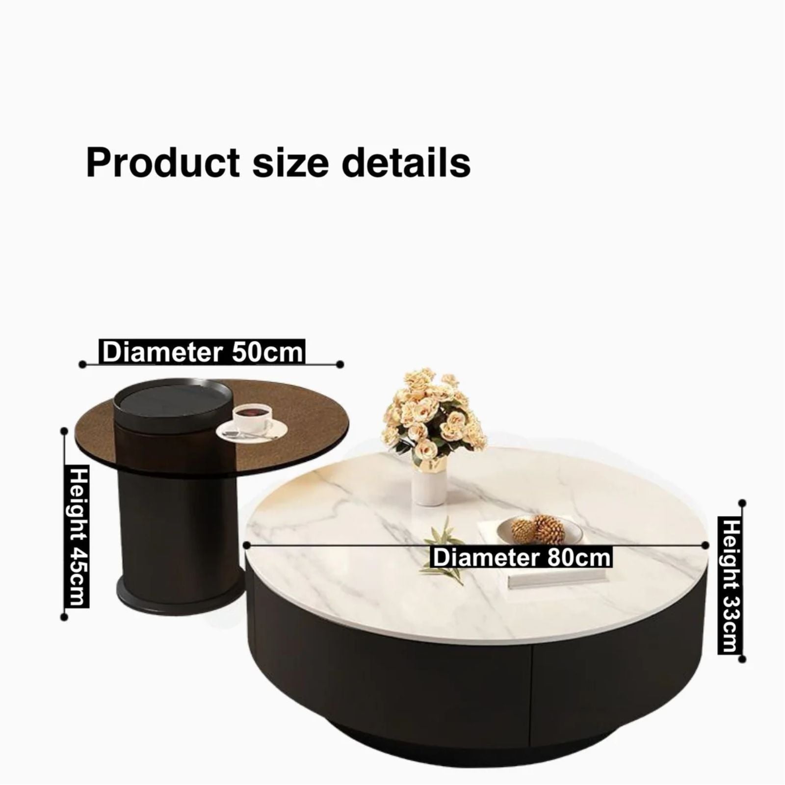 Nordic Style 2 in 1 Wooden Coffee Table