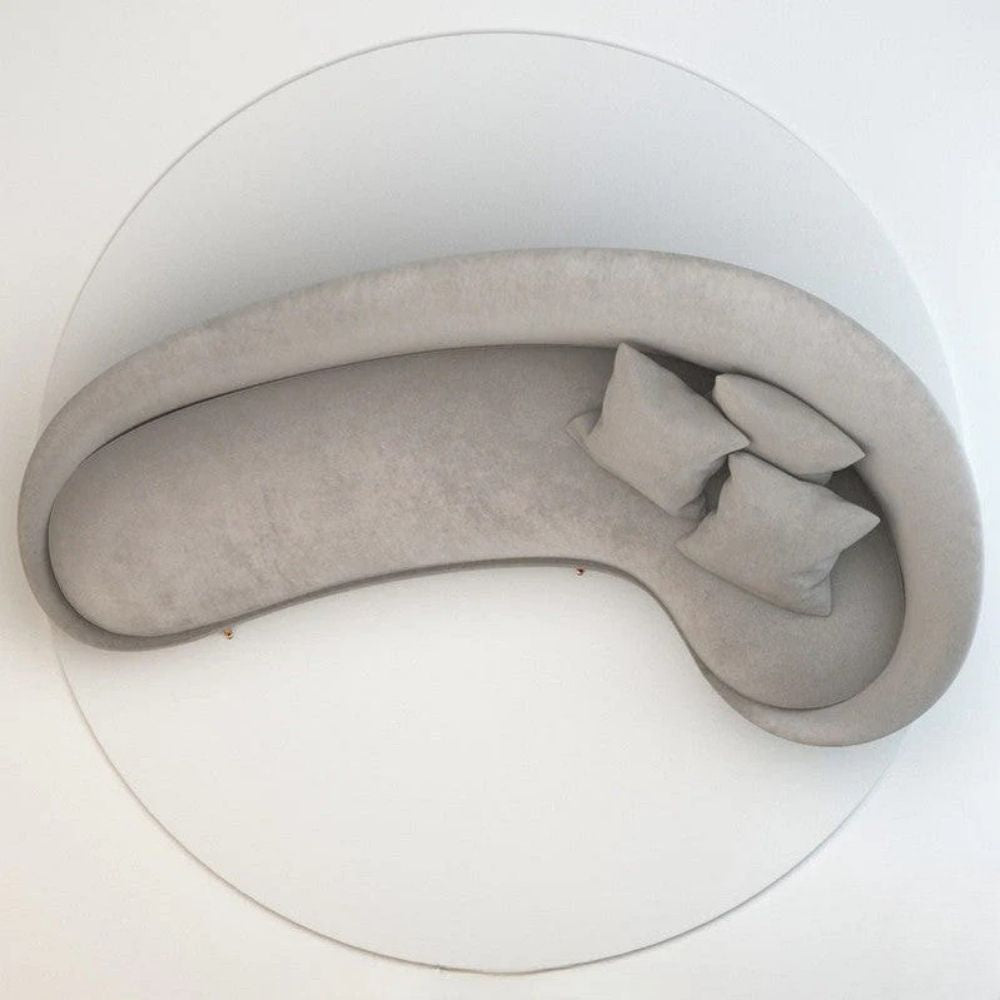 Philips Modern Luxury Style Sofa With Gold Metal Legs Made With Soft Velvet Material