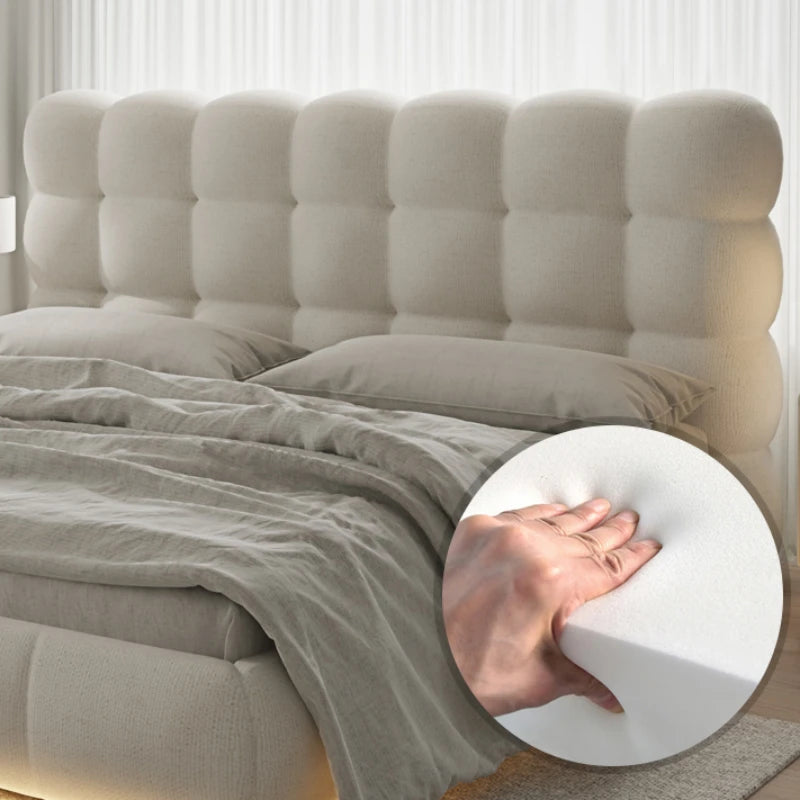 Modern Curved Puffy Lighted Bed