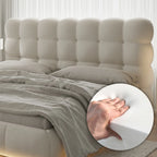 Modern Curved Puffy Lighted Bed
