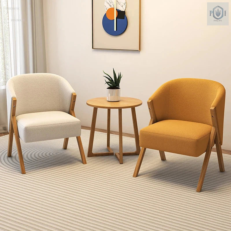 Nordic Solid Wood Padded Chair Made With Velvet Fabric