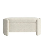 Rounded Boucle Storage Bed Side Bench