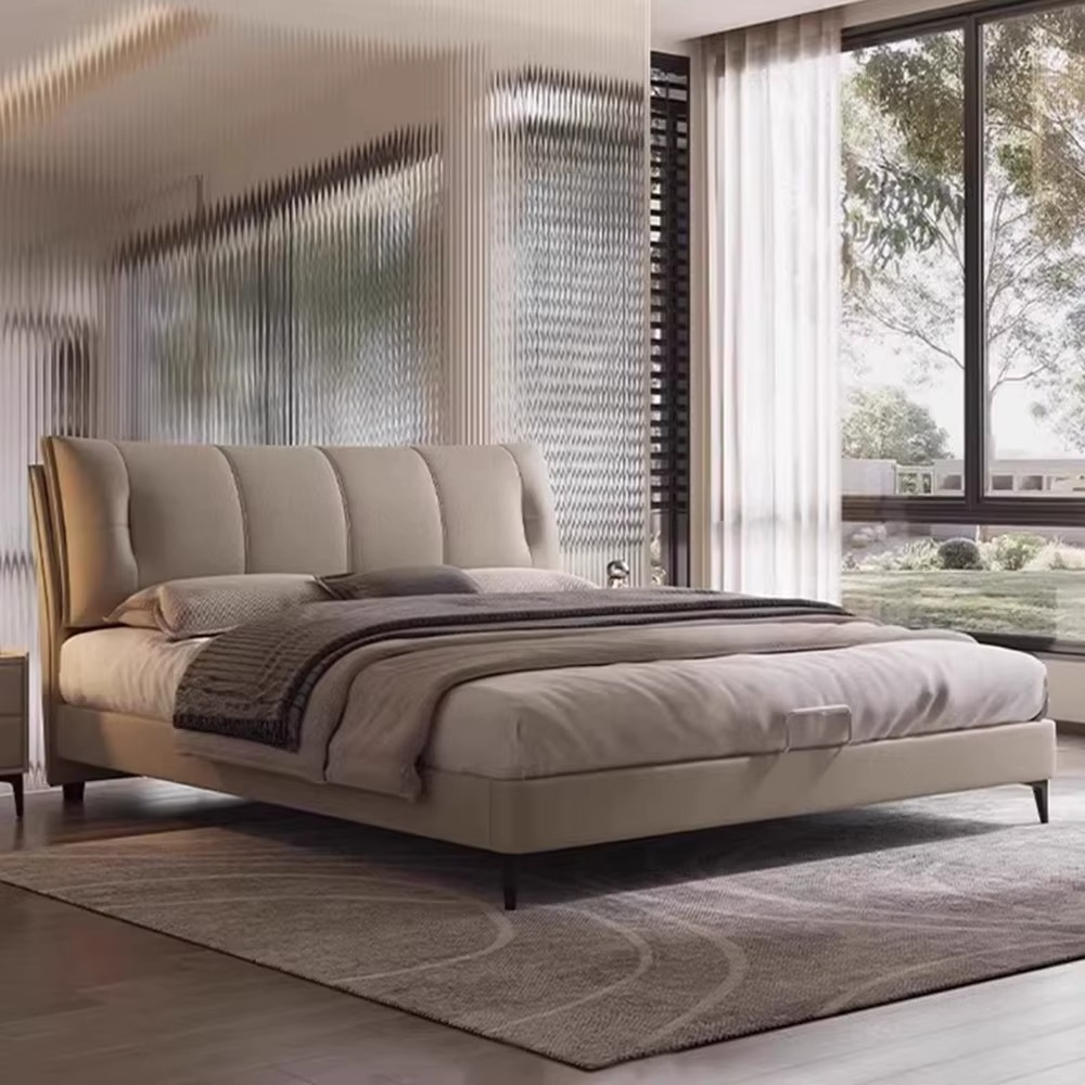 Upholstered Fancy Bed European Luxury Two Persons Sleeping Bed