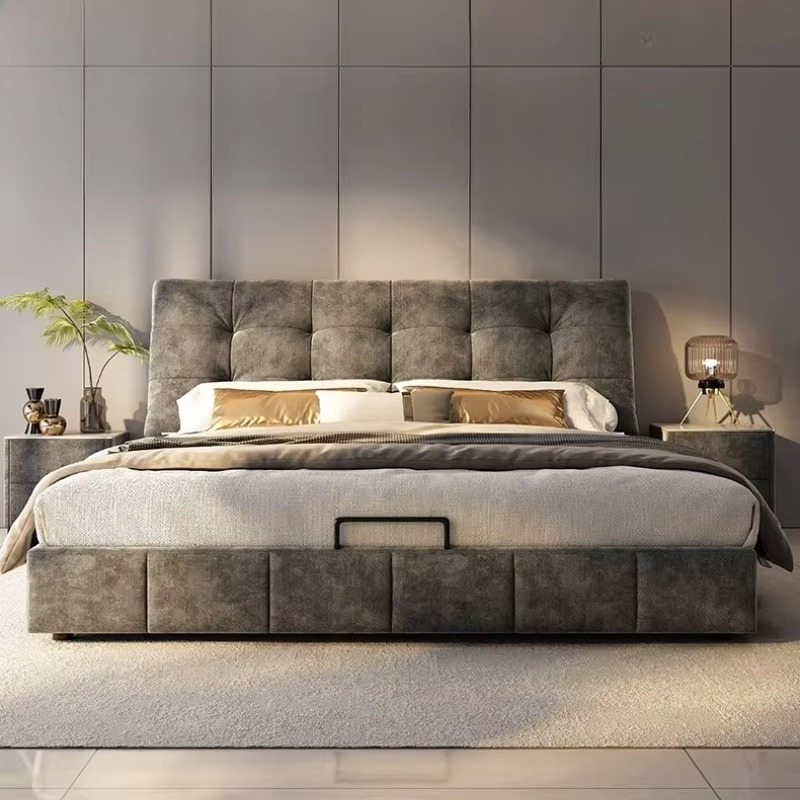 Double Beds Base Frame with Headboard Luxury Daybed
