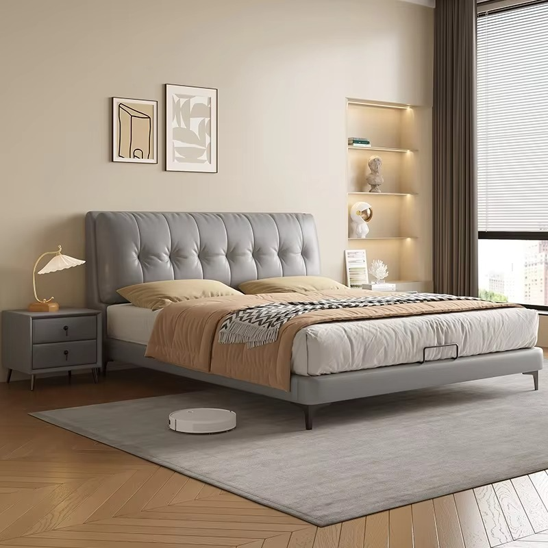 Modern Leather Bedroom Loft Kids' Bed Frame Up-holstered Beds