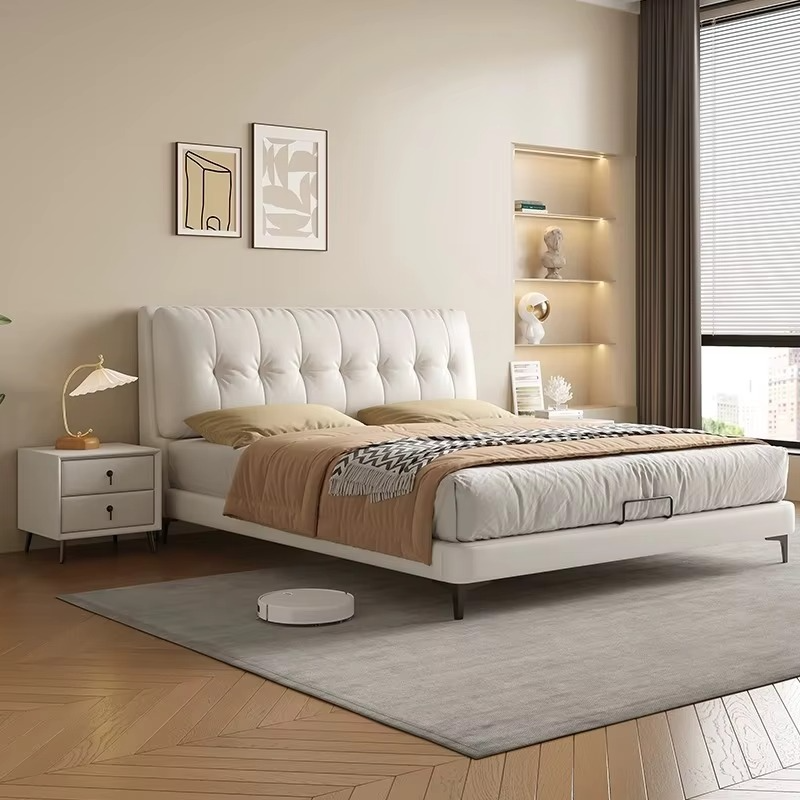 Modern Leather Bedroom Loft Kids' Bed Frame Up-holstered Beds