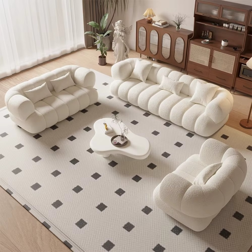 Plush Luxury Living Room Sofa Europe Family Minimalist Relaxing Sofa