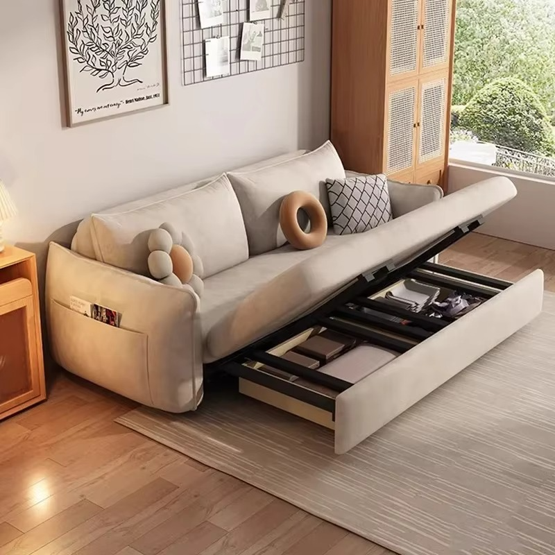 Nordic Luxury Lazy Living Room Storage Relaxing Folding Sofa Bed