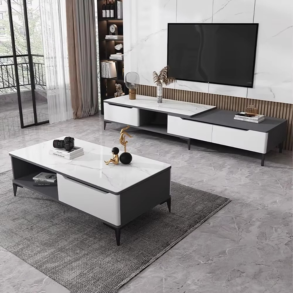 Luxury Nordic Coffee Tables Marble Effect Modern for Living Room