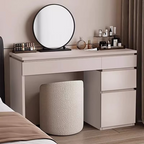 Wooden Vanity Table, Corner Design Dressing Table Set.