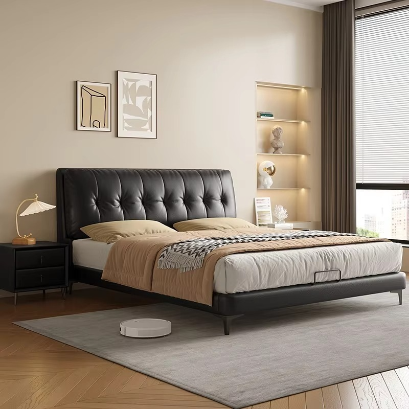 Modern Leather Bedroom Loft Kids' Bed Frame Up-holstered Beds