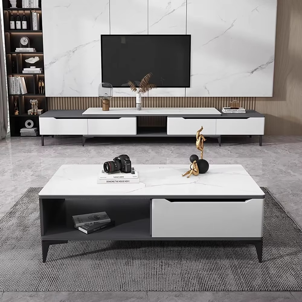 Luxury Nordic Coffee Tables Marble Effect Modern for Living Room