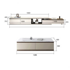 Simple TV cabinet coffee table set matching living room furniture rock slab marble TV cabinet