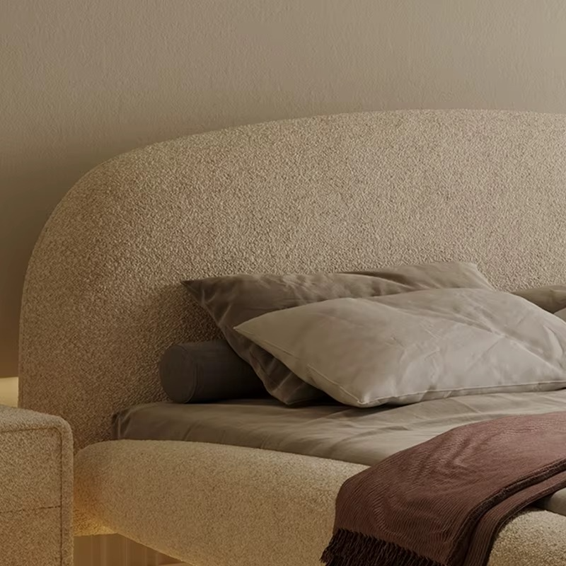 Modern Floating Lighting Upholstered Bed