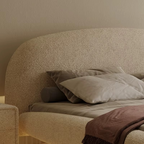 Modern Floating Lighting Upholstered Bed
