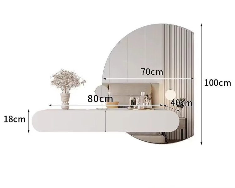 Floating Vanity Makeup Table Set